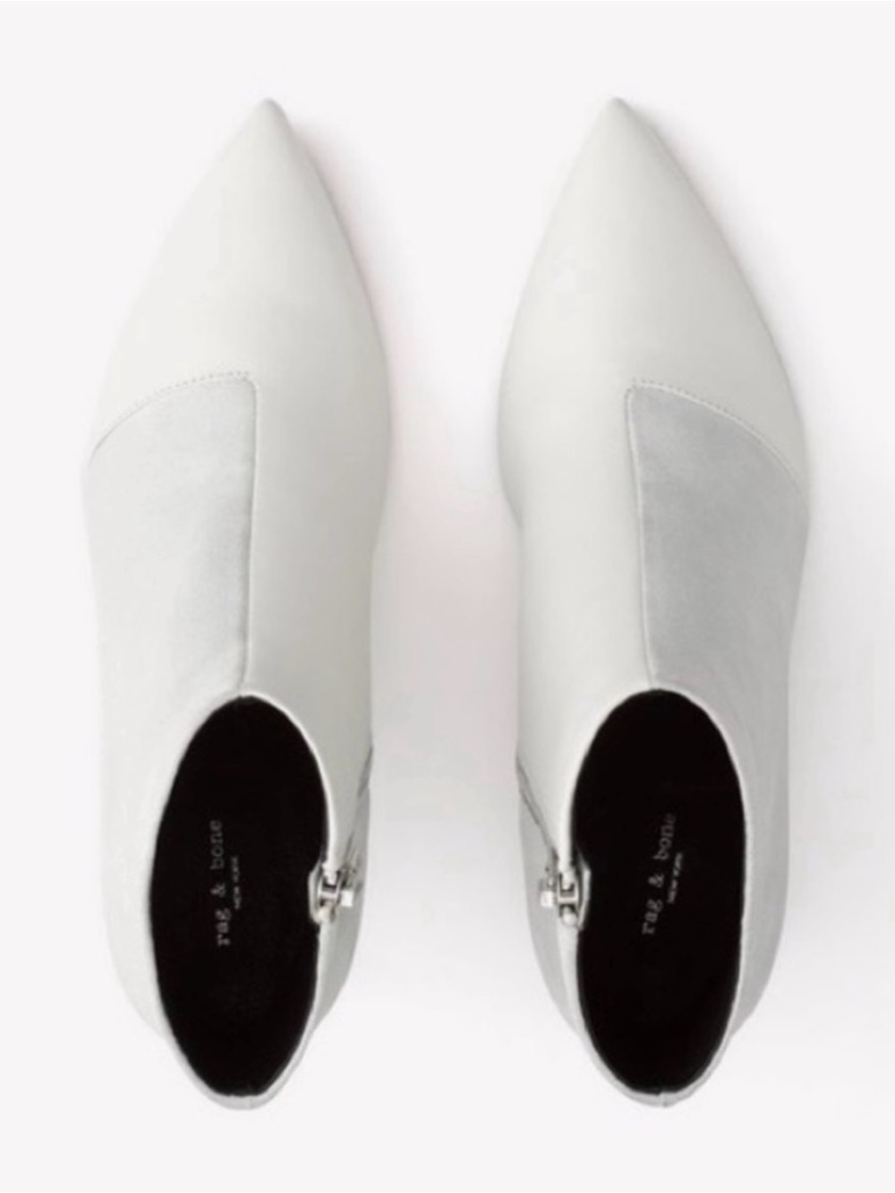 EUC Rag & Bone Beha Leather Suede Heeled Bootie in White Ivory Moto size US7 - Picture 4 of 15